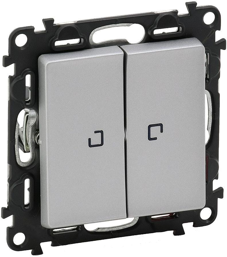 Сериен девиаторен ключ с индикация 0.15мА LED цвят алуминий Valena Life Legrand