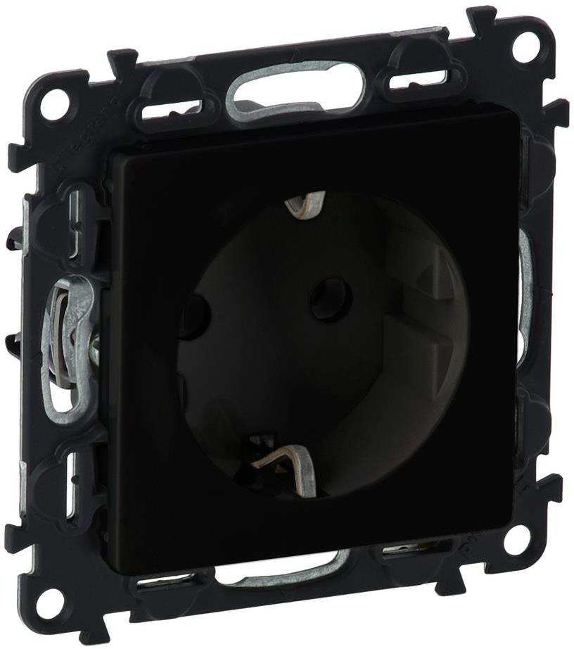 Контакт ШУКО 16A детска защита цвят черен Valena Life Legrand