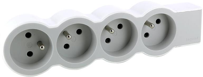 Разклонител БЯЛ 4x френски стандарт без кабел Standard NEW Legrand