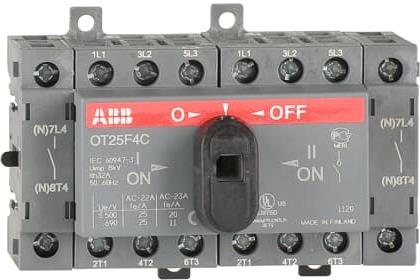 Разединител OT25F4C 25A 4P I-0-II за DIN монтаж без ръкохватка ABB