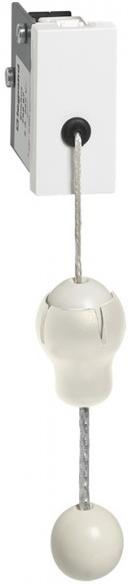 Бутон с шнур NO+NC 1 мод. цвят бял Mosaic Legrand