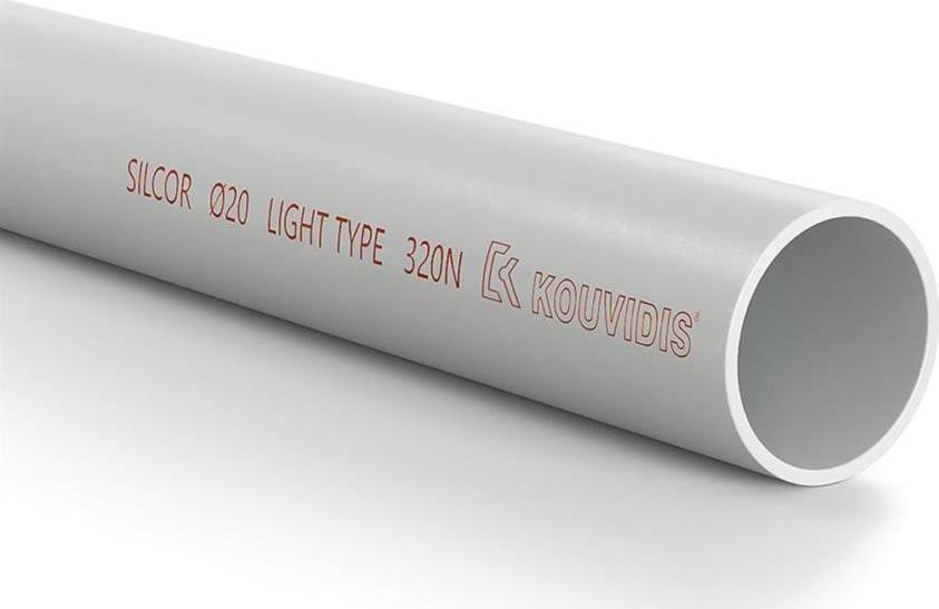 Твърда тръба вън. ф16мм вътр. ф13.8мм 320N клас 2341 цвят Сив SILCOR 3м /90м/ Kouvidis