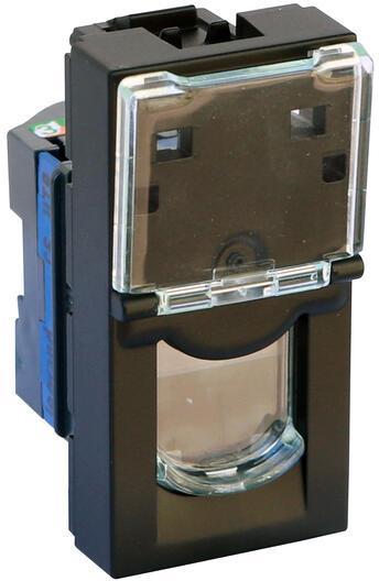 Розетка RJ45 UTP cat.6 1 мод. цвят Черен Mosaic Legrand