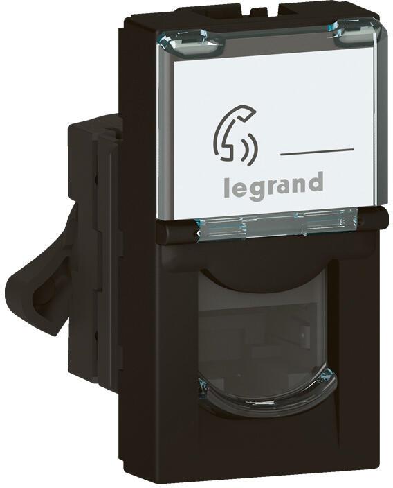 Розетка RJ45 cat.6A STP 1 мод. цвят Черен Mosaic Legrand