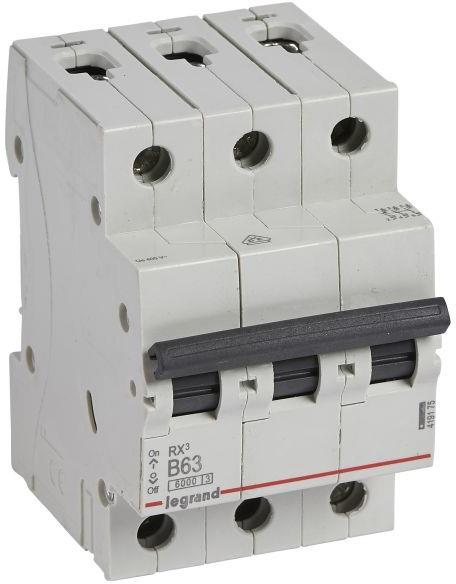 Автоматичен прекъсвач RX3 3P 63A крива В 6kA Legrand
