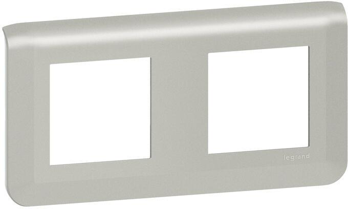 Лицева рамка 2х2 мод. цвят алуминий Mosaic NEW Legrand