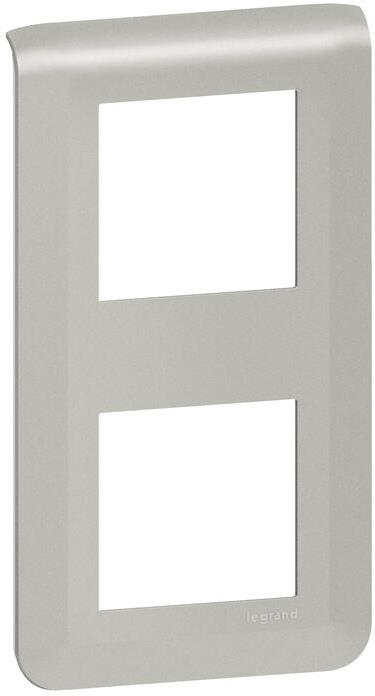 Лицева рамка 2х2 мод. вертикална цвят алуминий Mosaic NEW Legrand