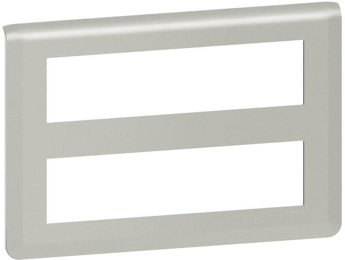 Лицева рамка 2x8 мод. цвят алуминий Mosaic NEW Legrand