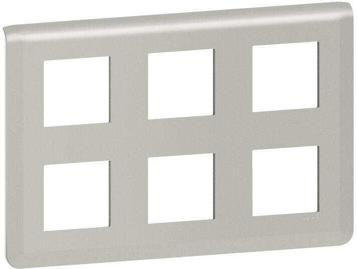 Лицева рамка 2x3x2 мод. цвят алуминий Mosaic NEW Legrand