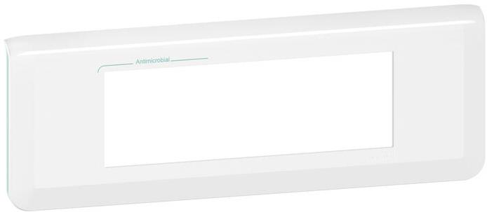 Лицева рамка антибактериална 6 мод. цвят бял Mosaic NEW Legrand