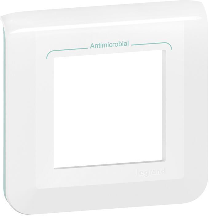 Лицева рамка антибактериална 2 мод. цвят бял Mosaic NEW Legrand
