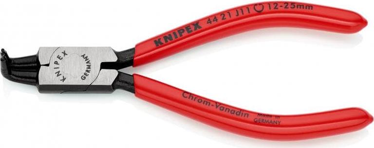 Зегер клещи под ъгъл 90°, Ø12-25мм, червена ръкохватка 130мм, Knipex