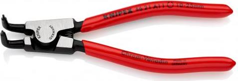 Зегер клещи под ъгъл 90°, Ø10-25мм, червена ръкохватка 125мм, с отваряща пружина, Knipex