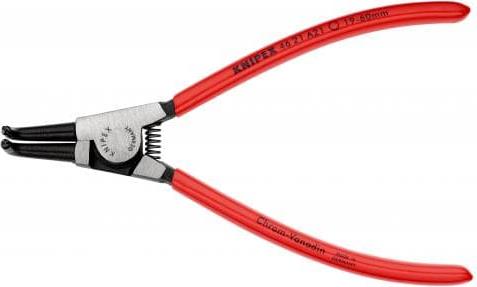 Зегер клещи под ъгъл 90°, Ø19-60мм, червена ръкохватка 170мм, с отваряща пружина, Knipex