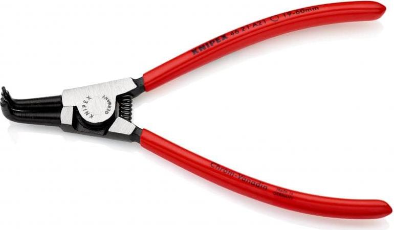 Зегер клещи под ъгъл 90°, Ø19-60мм, червена ръкохватка 170мм, с отваряща пружина, Knipex