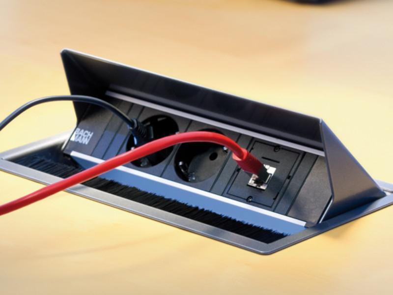 Модул за CONI 3M с 2х Шуко и 1х празен модул, цвят Черен, Bachmann