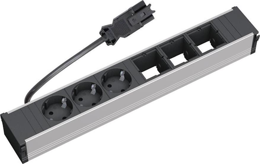 Модул за CONI 6M с 3х Шуко и 3х празни модула, цвят Черен, Bachmann