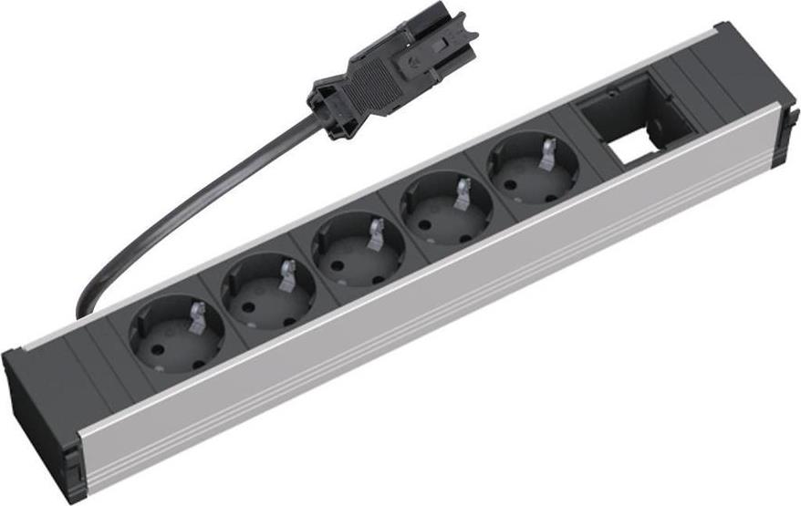 Модул за CONI 6M с 5х Шуко и 1х празен модул, цвят Черен, Bachmann