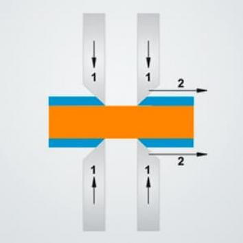 Клещи заголващи прецизни, жило Ø2.5-10мм, синьо-червена ръкохватка 195мм, с отваряща пружина, Knipex