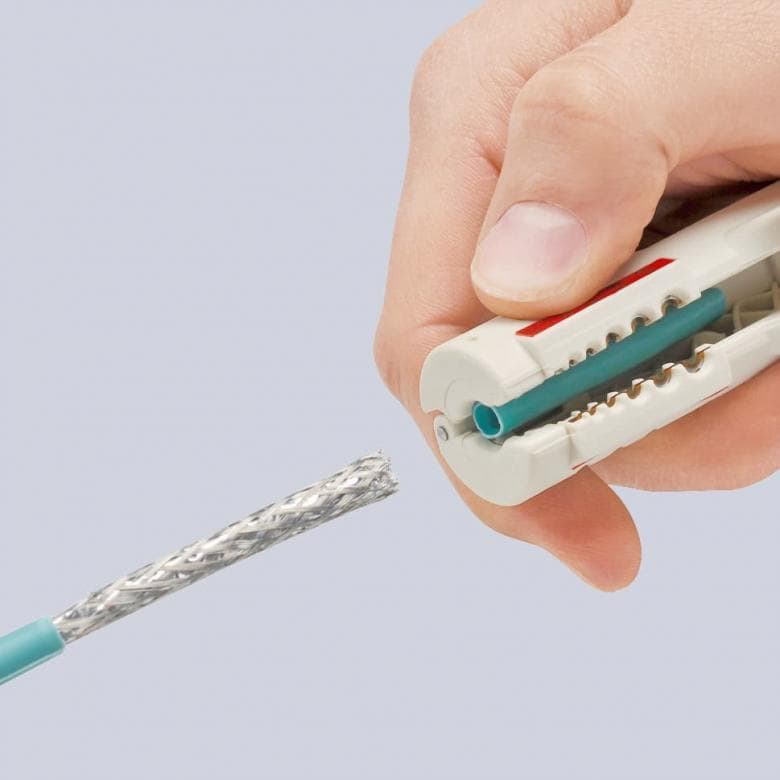 Инструмент за заголване на LAN кабели, сива ръкохватка 125мм, с фиксатор, Knipex