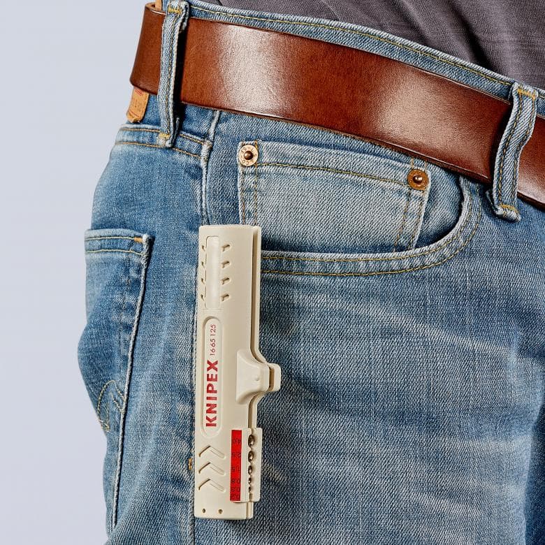 Инструмент за заголване на LAN кабели, сива ръкохватка 125мм, с фиксатор, Knipex