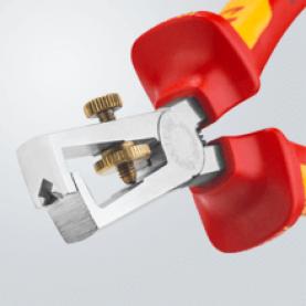 Клещи заголващи универсални, хромирани, жило Ø5-10мм, VDE 1000V жълто-червена ръкохватка 160мм, с отваряща пружина, Knipex