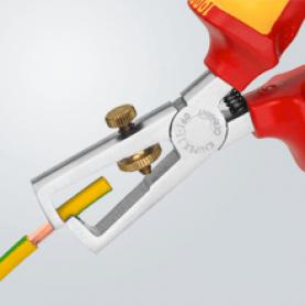 Клещи заголващи универсални, хромирани, жило Ø5-10мм, VDE 1000V жълто-червена ръкохватка 160мм, с отваряща пружина, Knipex