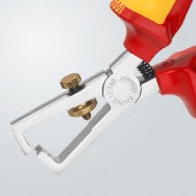 Клещи заголващи универсални, хромирани, жило Ø5-10мм, VDE 1000V жълто-червена ръкохватка 160мм, с отваряща пружина, Knipex