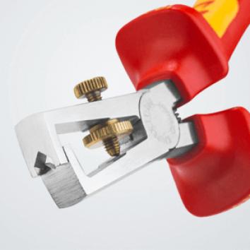 Клещи заголващи универсални, хромирани, жило Ø5-10мм, VDE 1000V жълто-червена ръкохватка 160мм, с отваряща пружина, Knipex