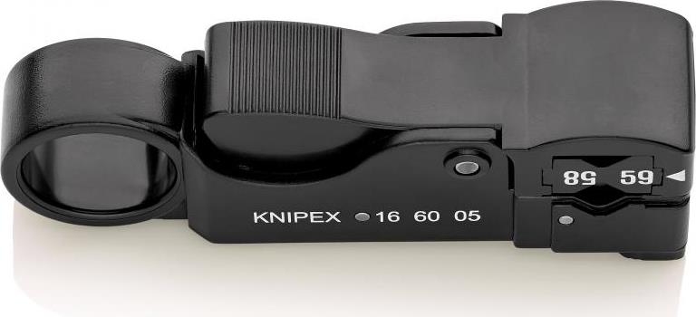 Инструмент за заголване на коаксиални кабели (RG58, RG59, RG62), черна ръкохватка 105мм, с отваряща пружина, Knipex