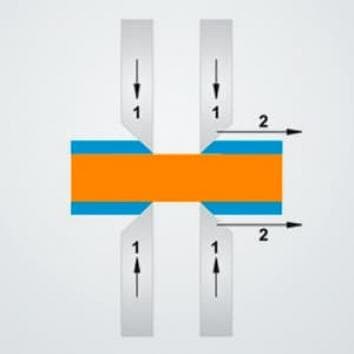 Клещи заголващи прецизни, жило Ø4-10мм, синьо-червена ръкохватка 195мм, с отваряща пружина, Knipex