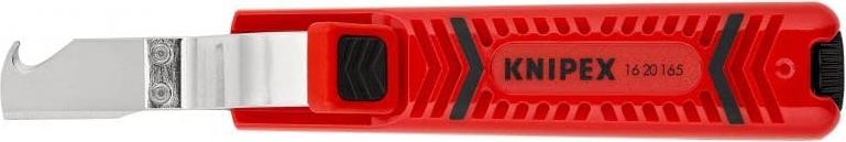 Кабелен нож, за изолация Ø8-28мм, червена ръкохватка 165мм, с фиксатор, Knipex