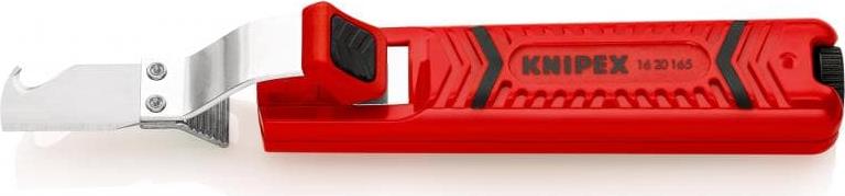 Кабелен нож, за изолация Ø8-28мм, червена ръкохватка 165мм, с фиксатор, Knipex