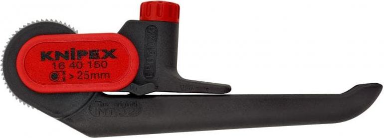 Кабелен нож, за изолация над Ø25мм, черна ръкохватка 150мм, Knipex