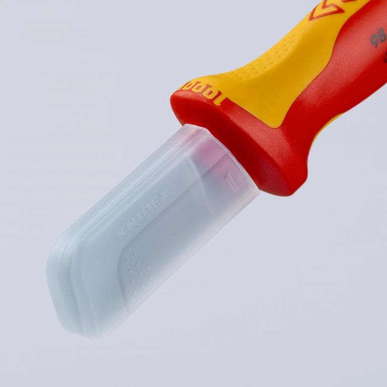 Кабелен нож, VDE 1000V жълто-червена ръкохватка 190мм, Knipex