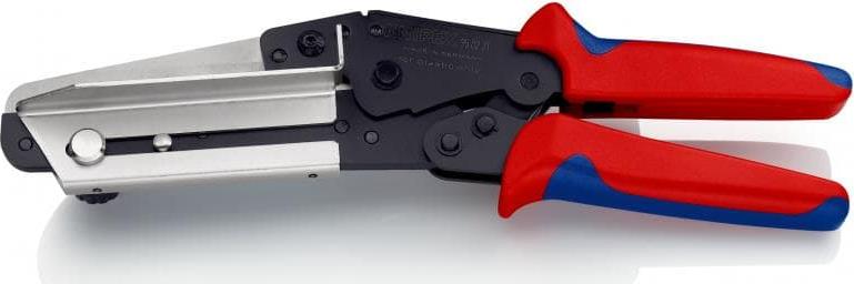 Ножици за перфорирани канали, синьо-червена ръкохватка 275мм, с отваряща пружина, Knipex