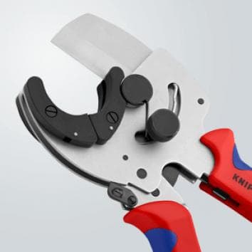 Ножици за рязане на тръби, поцинковани, Ø26-40мм, синьо-червена ръкохватка 210мм, с фиксатор, Knipex