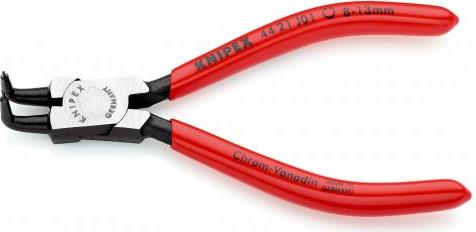 Зегер клещи под ъгъл 90°, Ø8-13мм, червена ръкохватка 130мм, Knipex