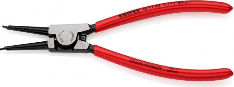 Зегер клещи, Ø19-60мм, червена ръкохватка 180мм, с отваряща пружина, Knipex