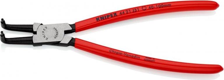 Зегер клещи под ъгъл 90°, Ø40-100мм, червена ръкохватка 215мм, Knipex