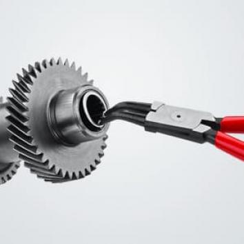 Зегер клещи под ъгъл 45°, полирани, Ø19-60мм, червена ръкохватка 180мм, Knipex