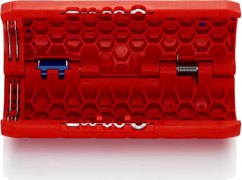 Инструмент за рязане на гофрирана тръба и заголване на жило TwistCut, Ø13-32мм/0.2-4мм2, синьо-червена ръкохватка 100мм, Knipex