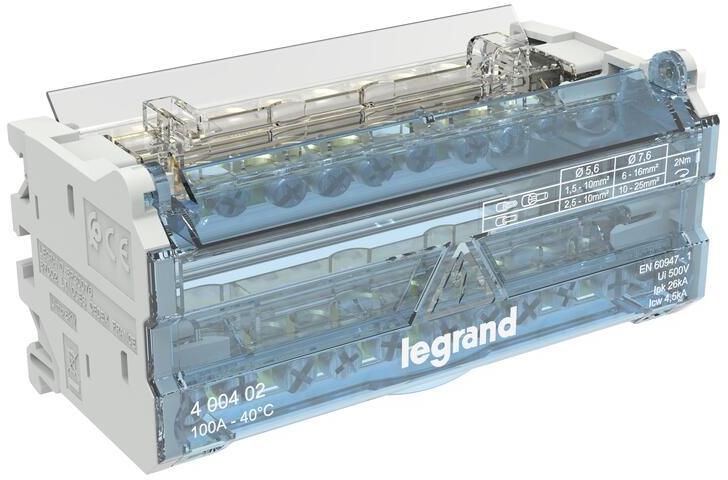 Разпределителен клемен блок 100A 2P 6 модула Legrand