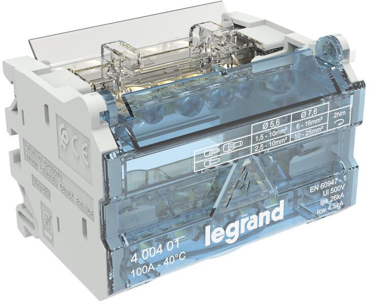 Разпределителен клемен блок 100A 2P 4 модула Legrand