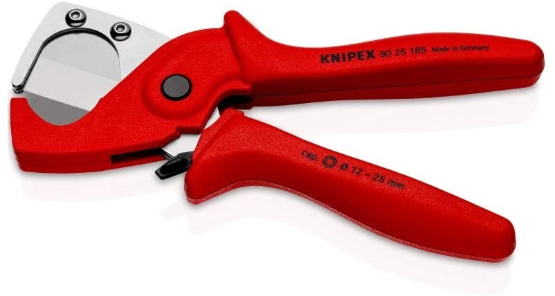 Ножици за рязане на тръби, хромирани, Ø12-25мм, синьо-червена ръкохватка 185мм, Knipex