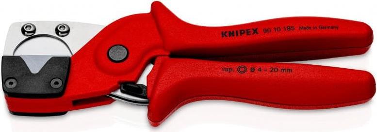 Ножици за рязане на тръби, хромирани, Ø4-20мм, червена ръкохватка 185мм, Knipex