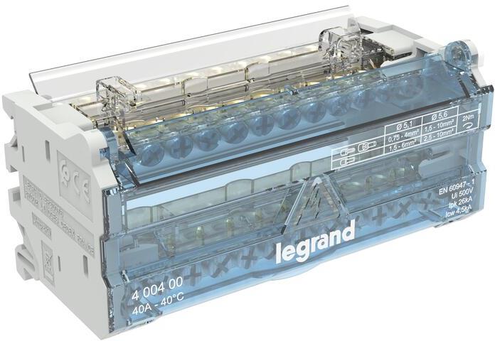 Разпределителен клемен блок 40A 2P 6 модула Legrand