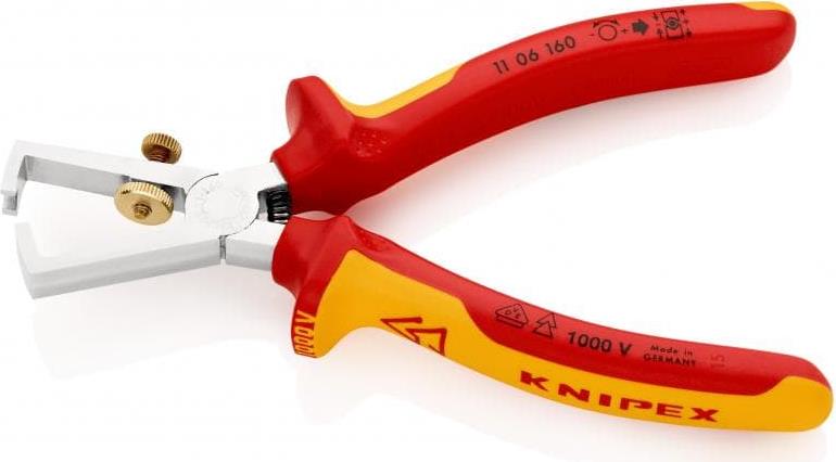 Клещи заголващи универсални, хромирани, жило Ø5-10мм, VDE 1000V жълто-червена ръкохватка 160мм, с отваряща пружина, Knipex
