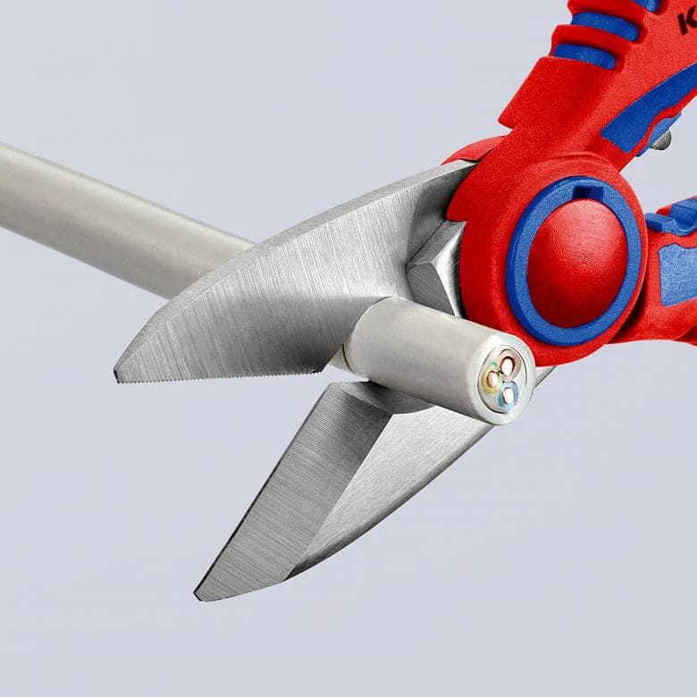 Ножици за рязане на кабел и кримпване, хромирани, синьо-червена ръкохватка 160мм, Knipex