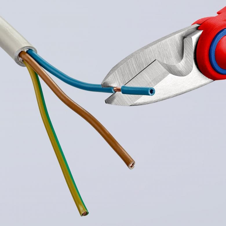 Ножици за рязане на кабел и кримпване, хромирани, синьо-червена ръкохватка 160мм, Knipex